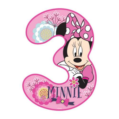 Minnie Mouse Number 3 Edible Icing Image - Click Image to Close